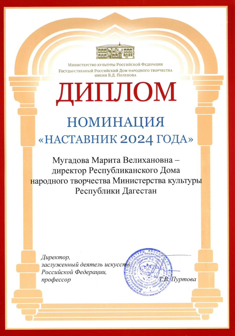 Итоги 2024 года в рейтинге Государственного Российского Дома народного творчества имени В.Д. Поленова